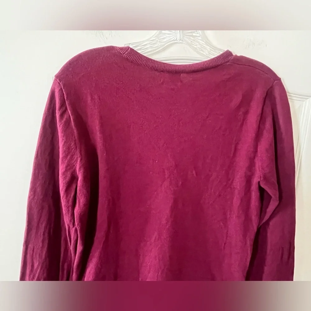 J. Crew Women's Plum Long Sleeve Sweater with Button Detail Size Small